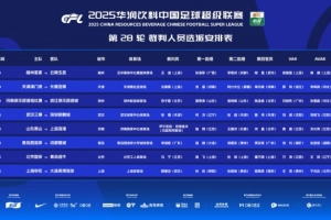 中超第28輪裁判：坦格舍夫執(zhí)法泰山vs海港，馬寧執(zhí)法國安vs海牛