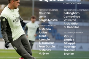 皇馬西甲對巴列卡諾名單：姆巴佩、維尼修斯領銜，瓊阿梅尼缺席