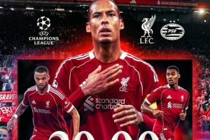 利物浦發(fā)布對陣埃因霍溫海報：范戴克、加克波、赫拉芬貝赫出鏡