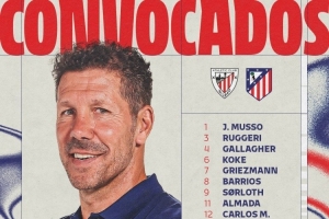 馬競對畢巴大名單：小蜘蛛在列，卡爾多索、巴埃納、吉梅內(nèi)斯缺席