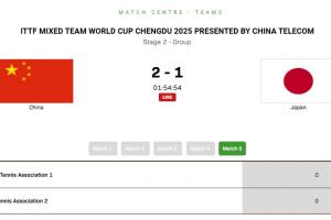 混團(tuán)世界杯：林詩棟/王楚欽1-2篠塚大登/戶上隼輔，國乒暫7-5日本