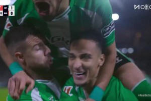 圓神攻破巴薩！安東尼門前轉(zhuǎn)身打門得手！貝蒂斯1-0領(lǐng)先巴薩！